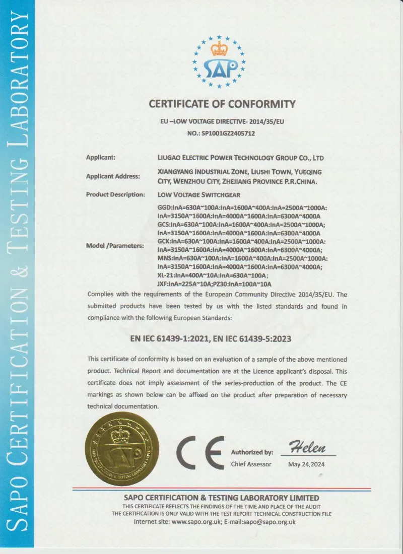 IEC 61439 GCS Draw-out Type Low Voltage Panel Switchgear 